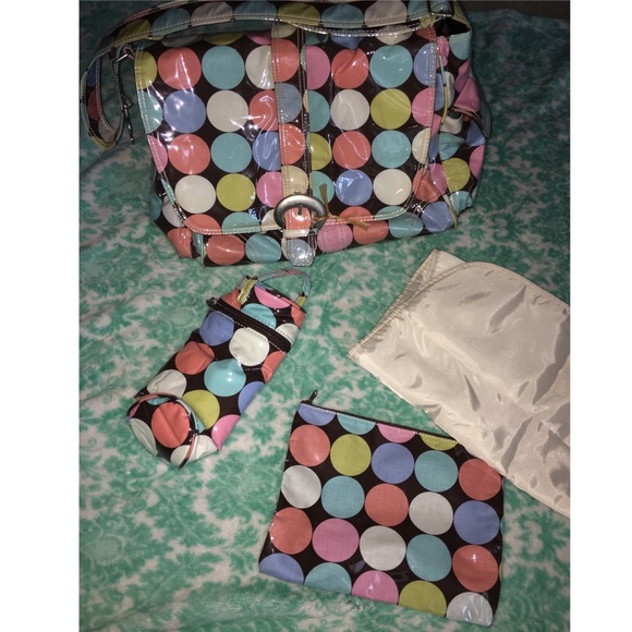 Kalencom Laminated Disco Polka Dot Diaper Bag NEW - Picture 6 of 8